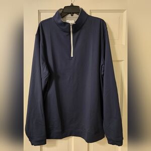 Men's Peter Millar Navy Quarter Zip Pullover